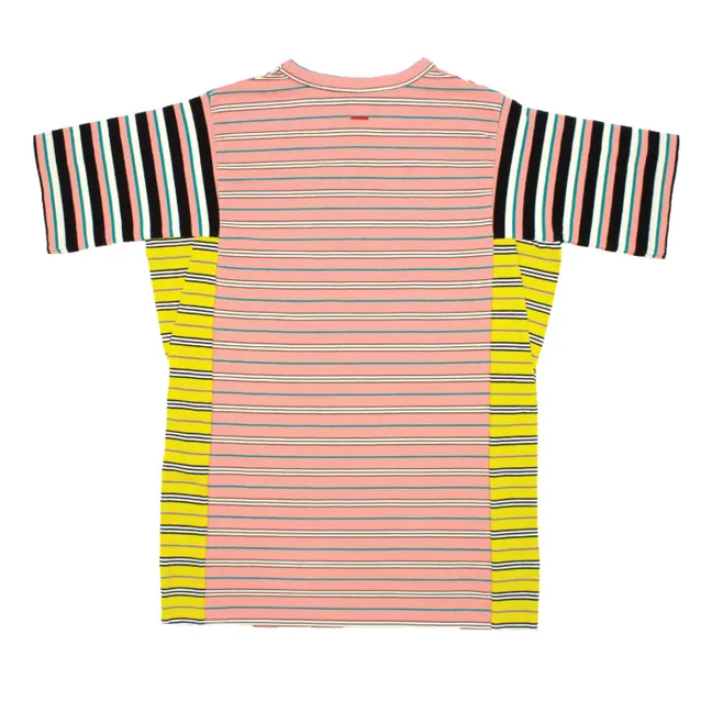 T-Shirt Kleid Junya Gestreift Bio-Baumwolle | Korallenfarben