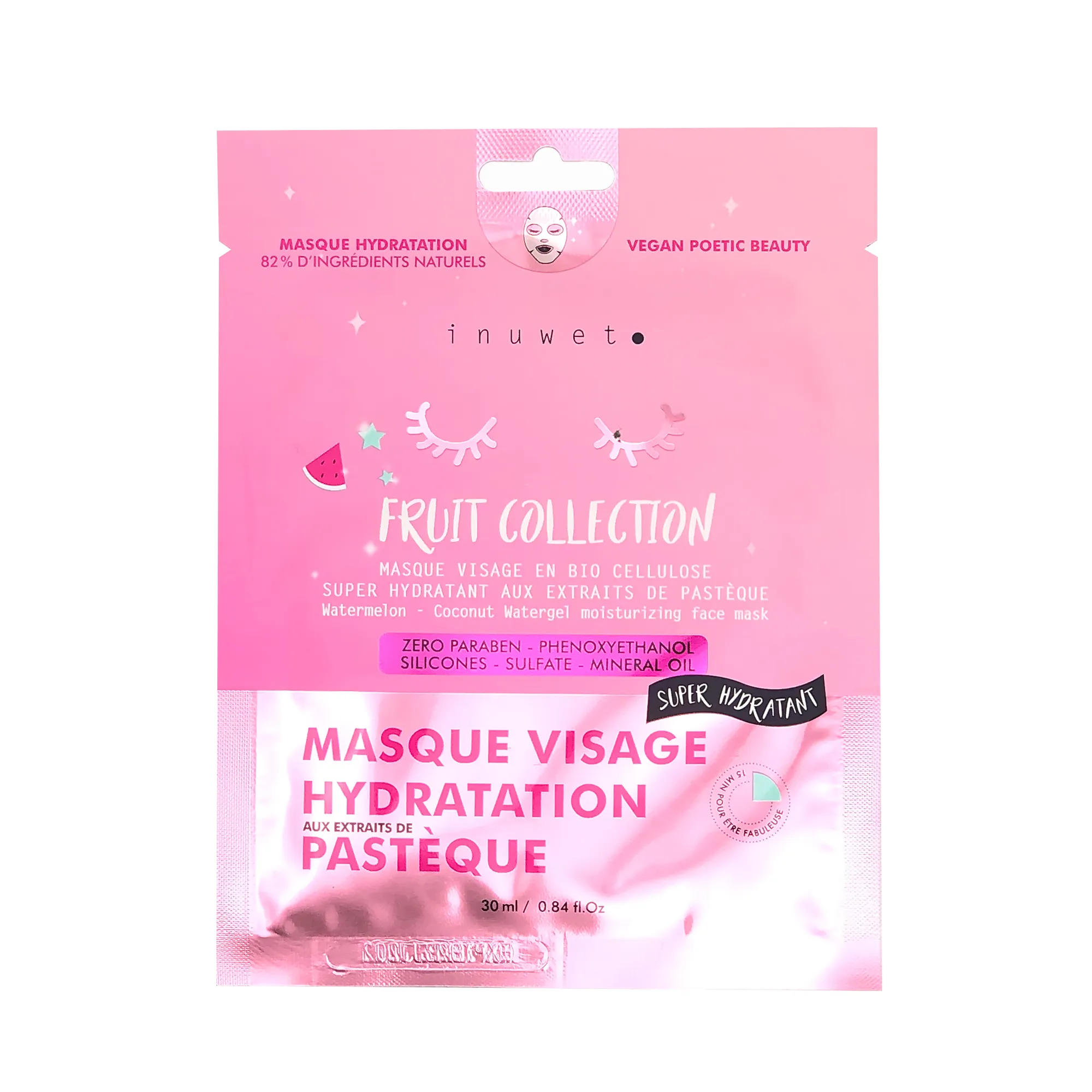 Inuwet Untinted Watermelon Moisturizing Face Mask