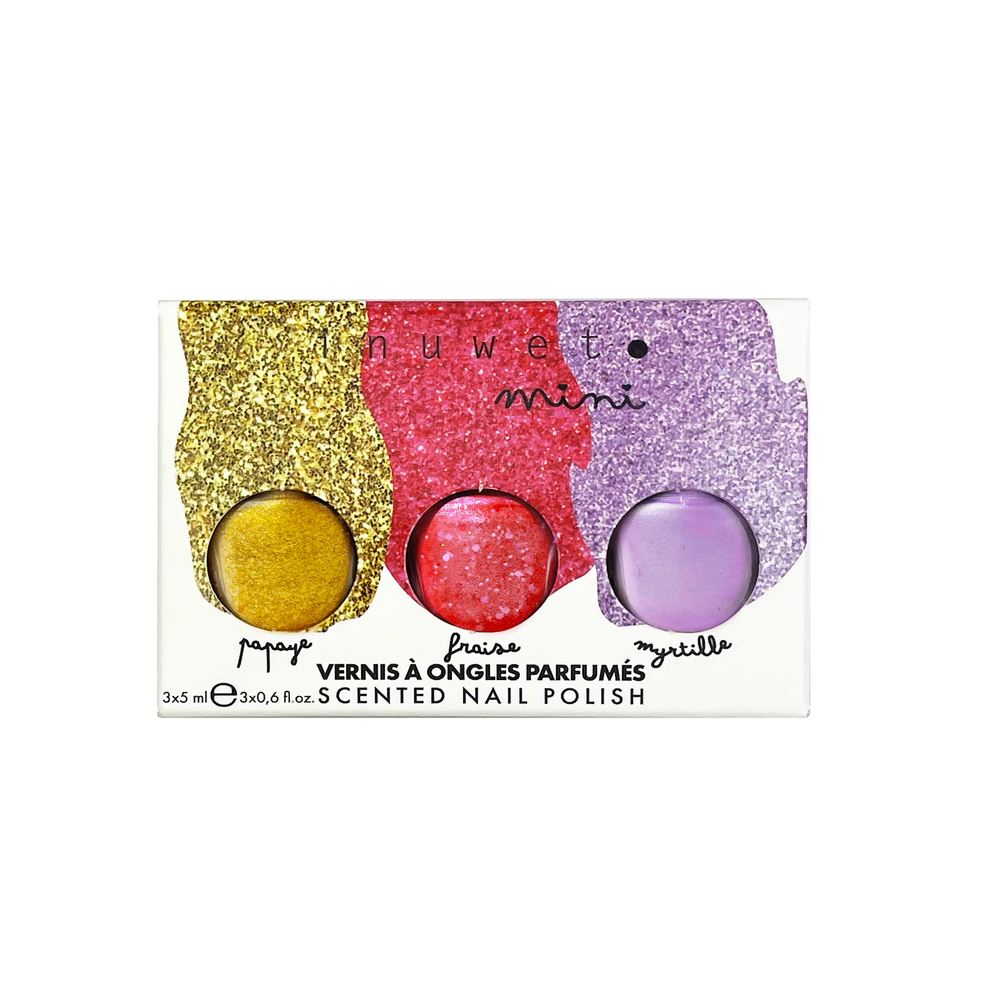 Inuwet Multicoloured Rainbow Nail Polish Trio Set