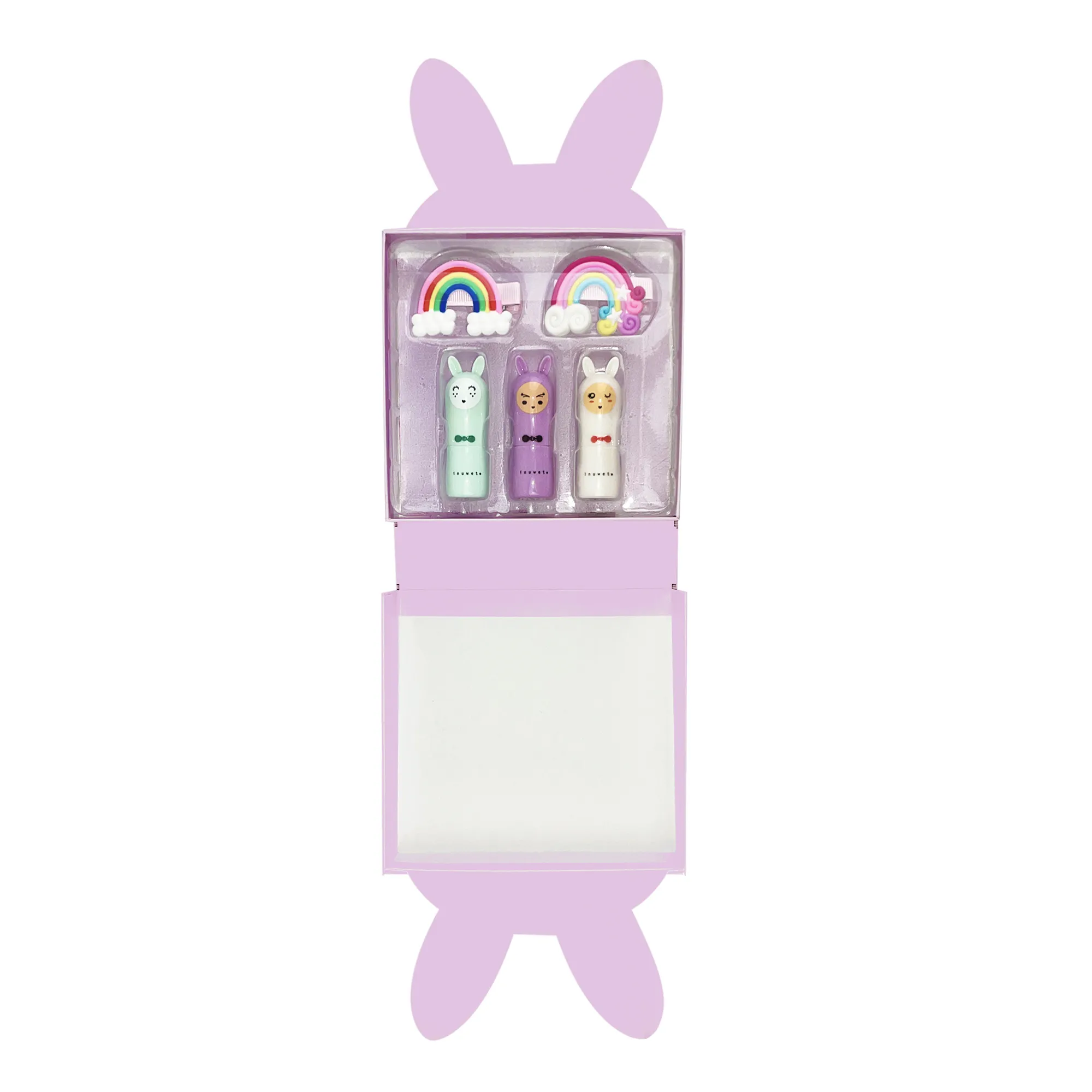 Caja regalo Paper Bunny - Bálsamos labiales y pasadores- Imagen del producto n°1