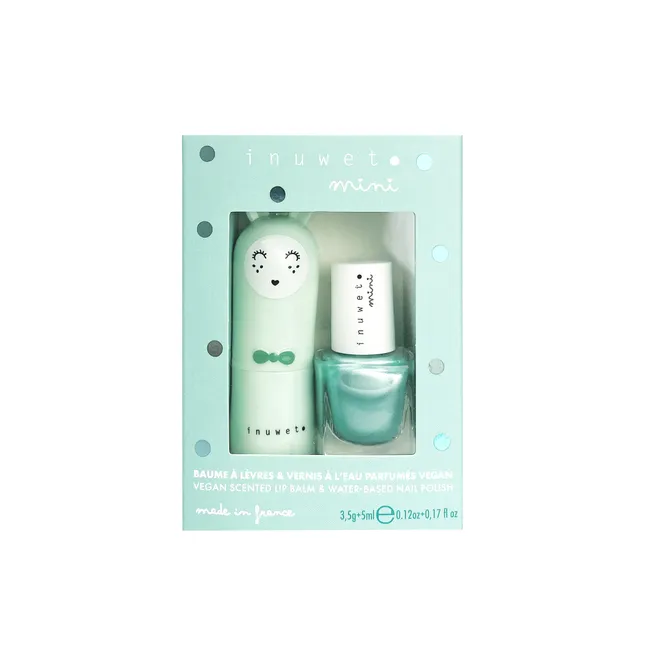 Duo-Set aus Nagellack und Lippenbalsam | Blau