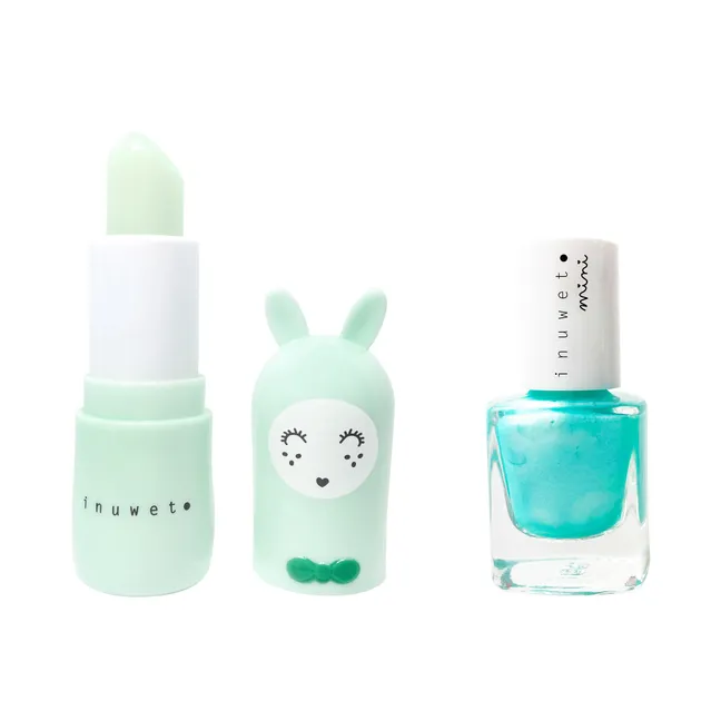 Duo-Set aus Nagellack und Lippenbalsam | Blau