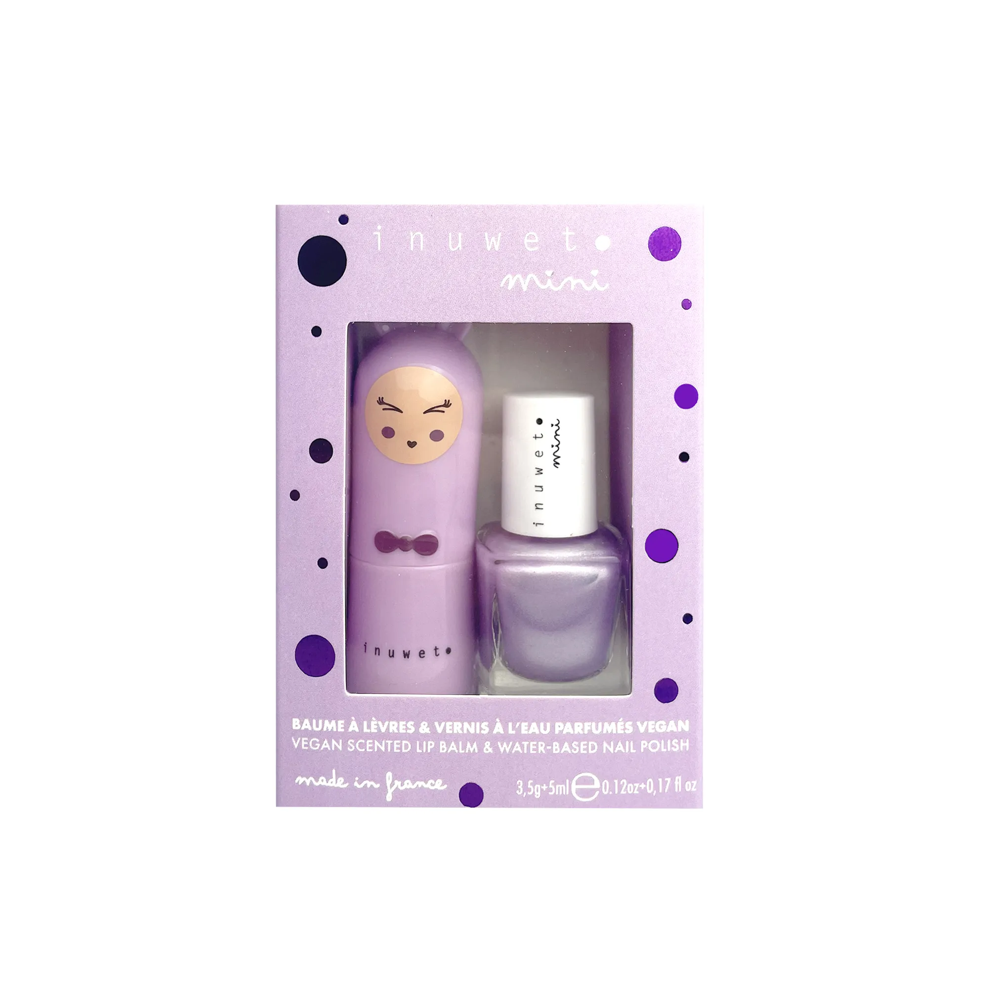 Inuwet Mauve Nail Polish And Lip Balm Duo Set