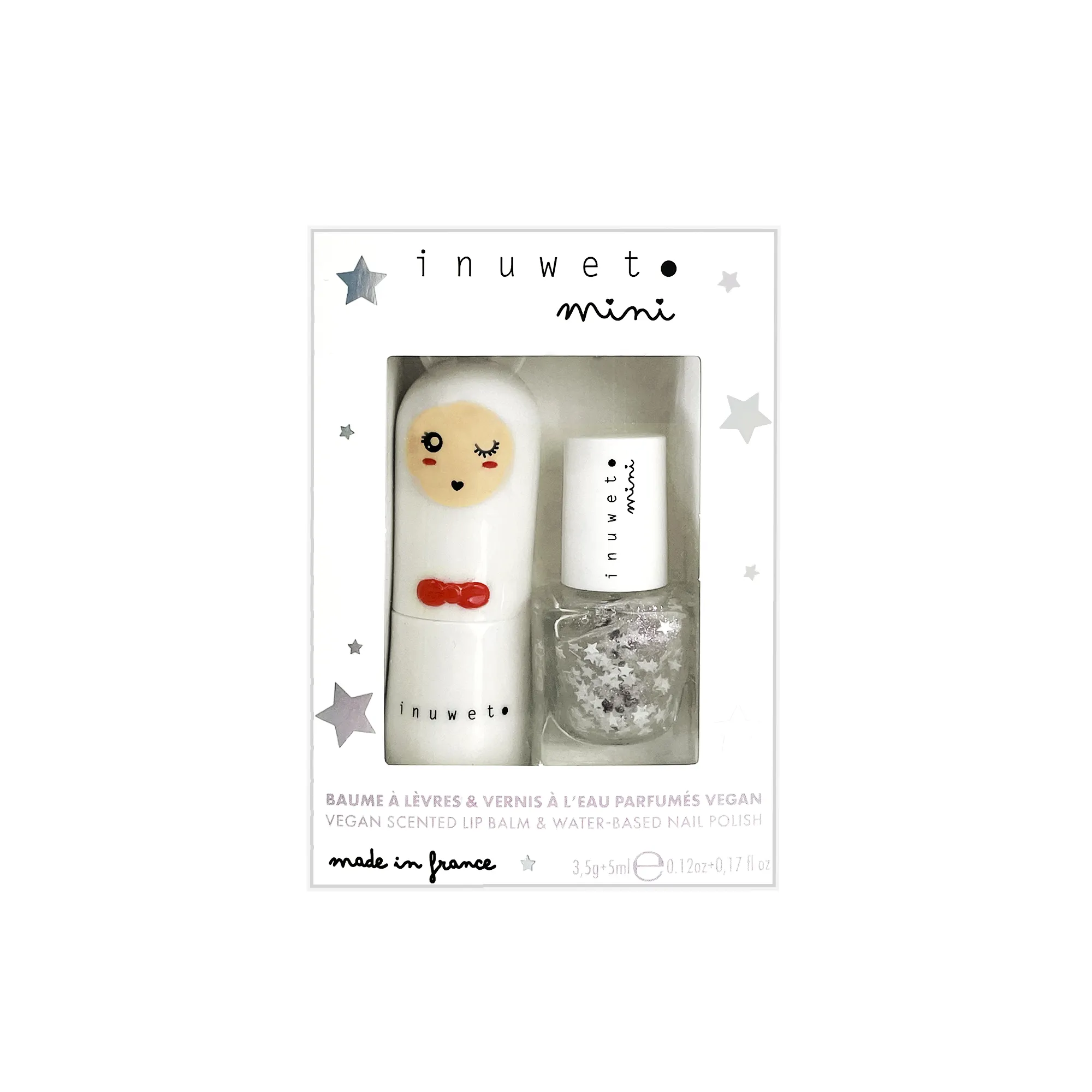 Inuwet White Nail Polish And Lip Balm Duo Set