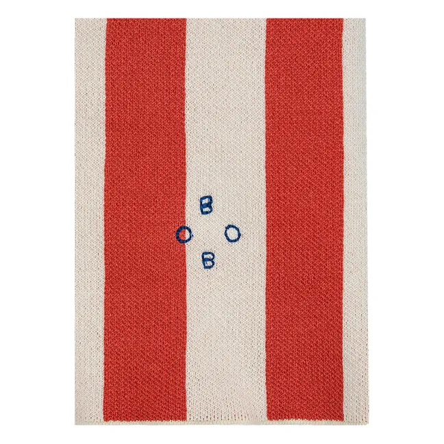 Pantalones cortos de punto de rayas de algodón orgánico - Colección Mujer  | Rojo