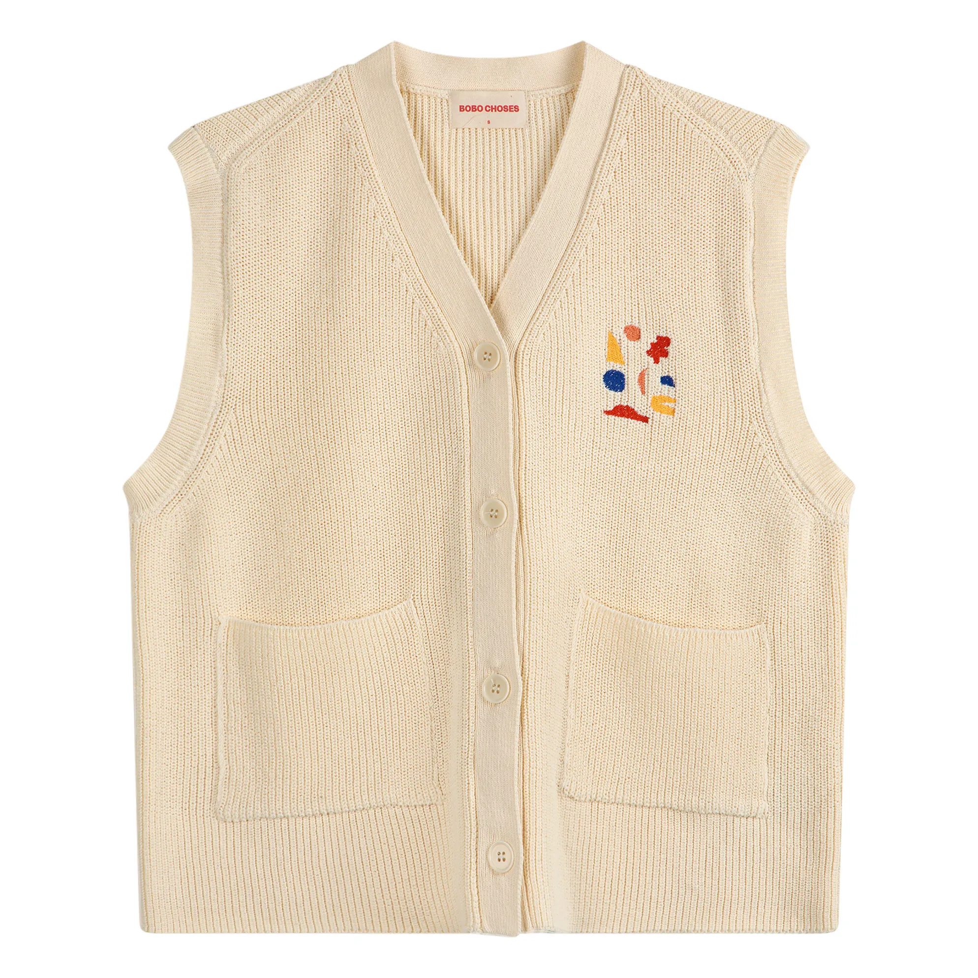 Bobo Choses Women's Ecru Organic Cotton Sleeveless Waistcoat - Collection