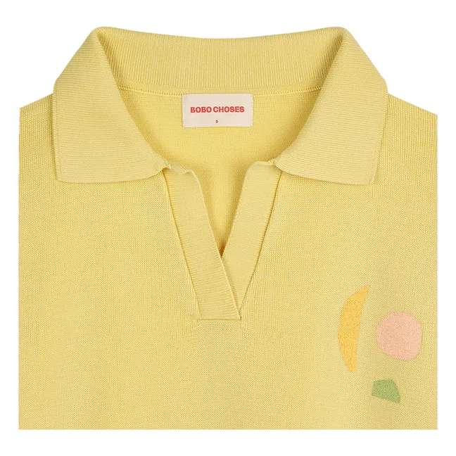 Pullover mit Polokragen aus Bio-Baumwolle - Damenkollektion  | Gelb