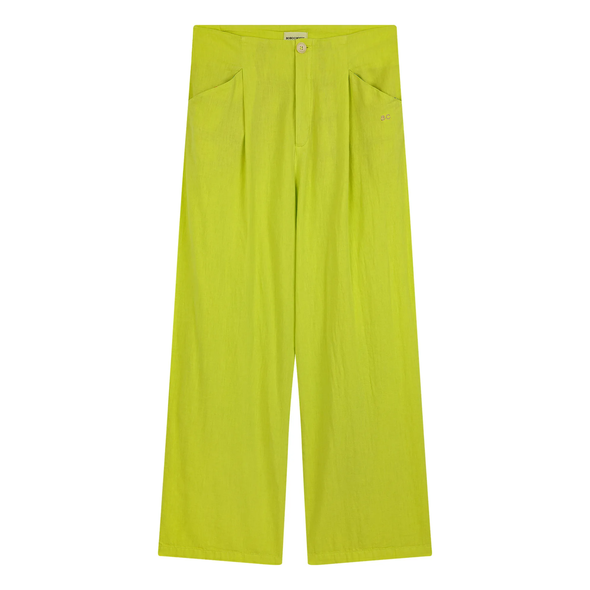 Bobo Choses Women's Anise Green Cotton And Linen Pinstripe Trousers - Collection