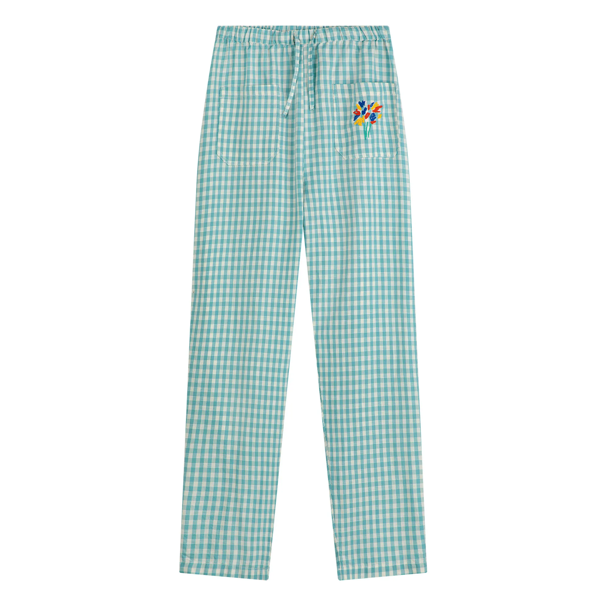 Bobo Choses Women's Turquoise Loose Vichy Trousers - Collection