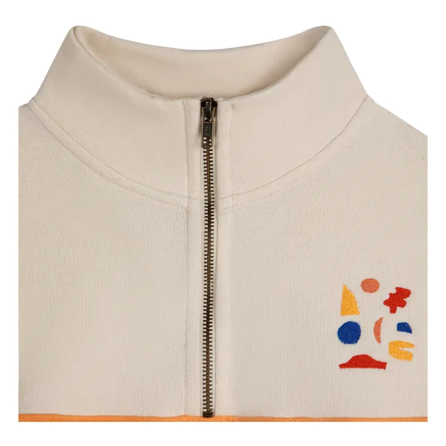 Color Block Organic Cotton Zipped Sweatshirt - Women's collection  | Orange