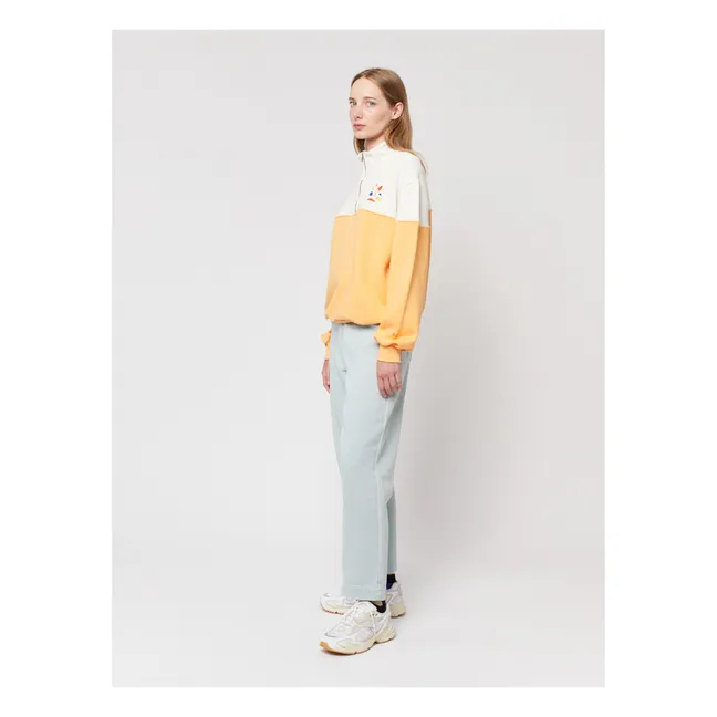 Color Block Organic Cotton Zipped Sweatshirt - Women's collection  | Orange