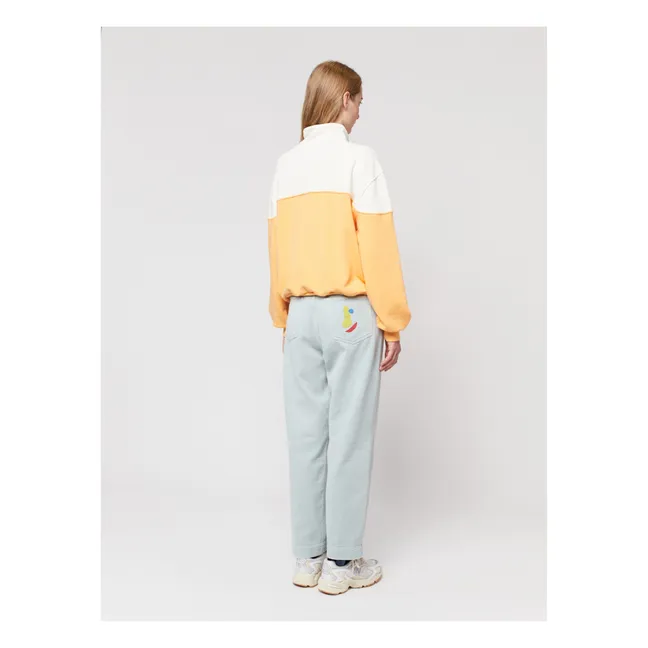 Color Block Sweatshirt mit Reißverschluss aus Bio-Baumwolle - Damenkollektion  | Orange