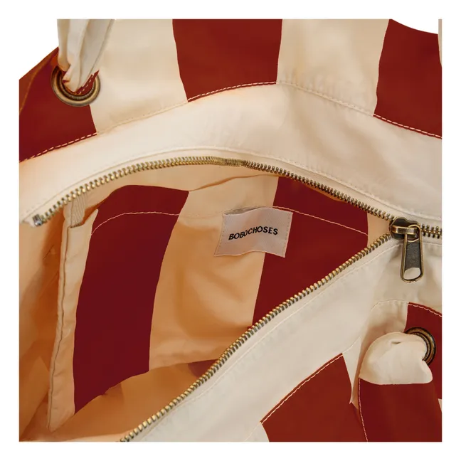 Tote Bag Stripes - Women's Collection  | Brick red