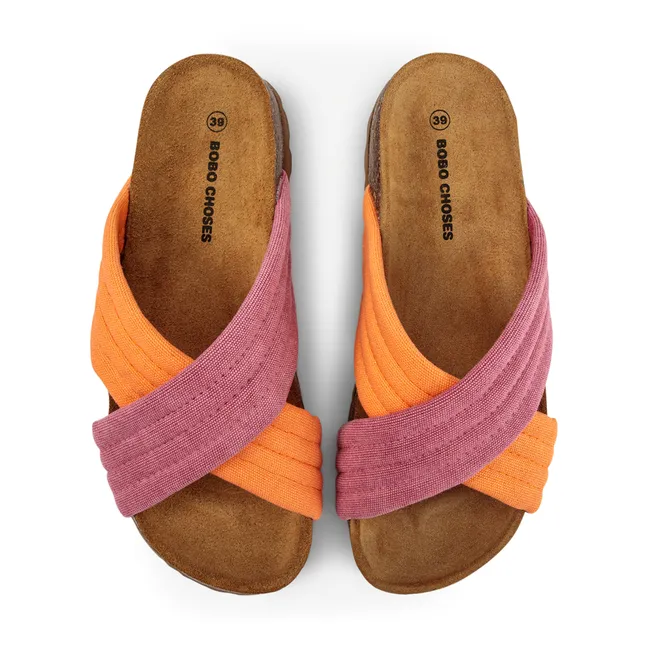 Kreuz-Sandalen aus Bio-Baumwolle - Damenkollektion  | Rosa