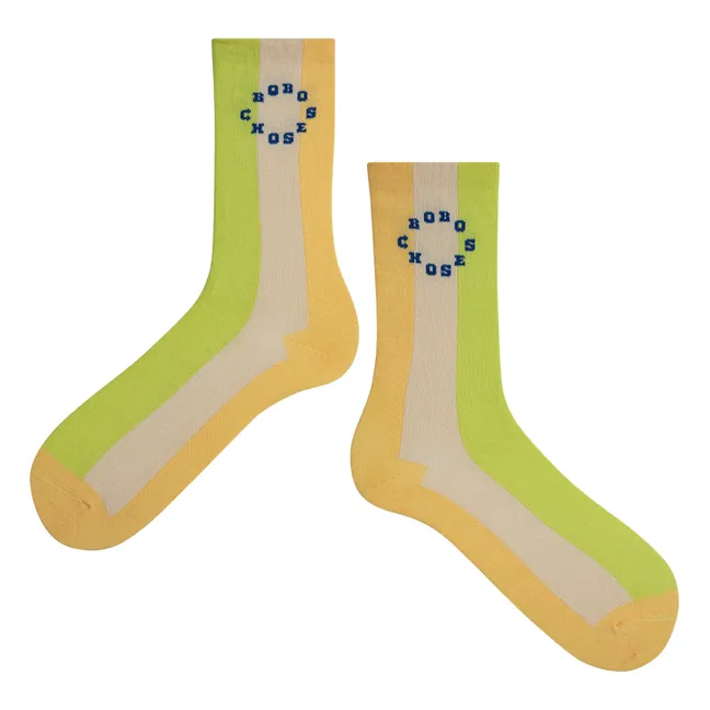 Chausettes Rayures - Collection Adulte  | Vert anis