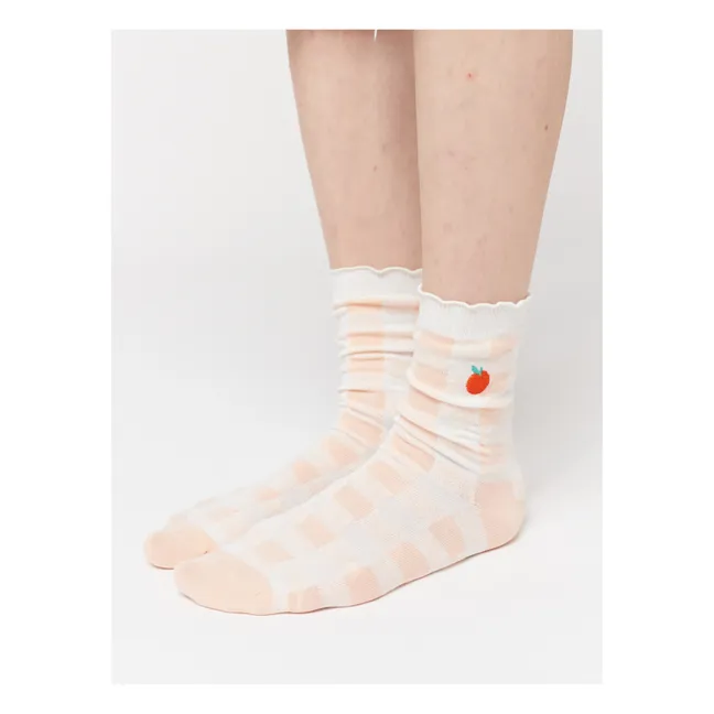 2er-Set Vichy-Socken - Damenkollektion  | Blassrosa