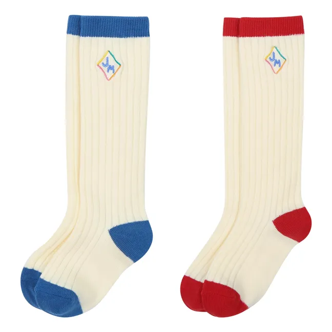 Set of 2 High Socks | Ecru