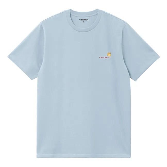 Camiseta American Script Algodón orgánico | Azul Cielo
