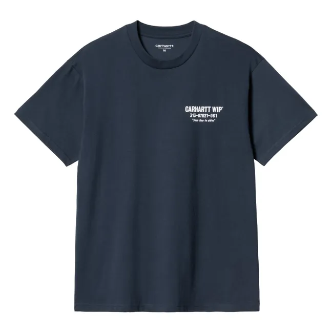 Camiseta de algodón ecológico Less Troubles | Azul Marino