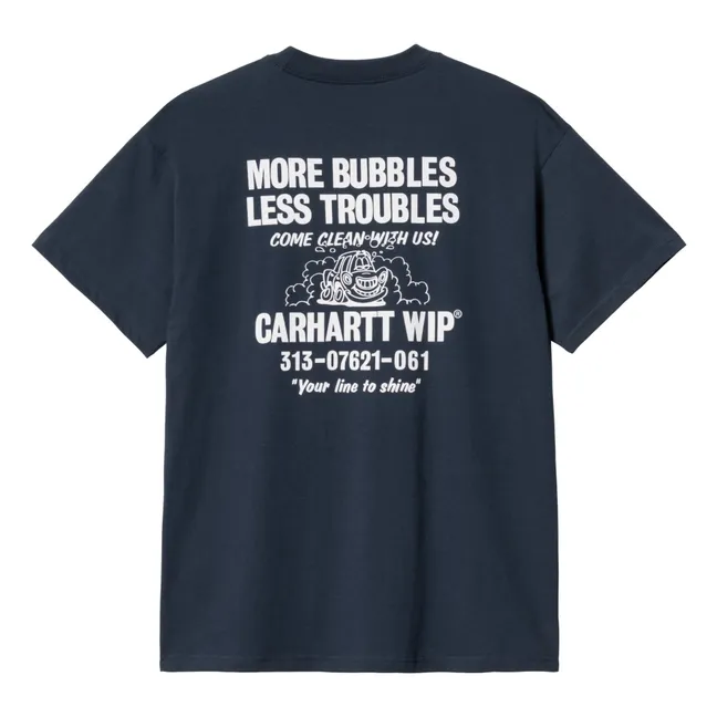 Less Troubles T-shirt Organic cotton | Navy blue