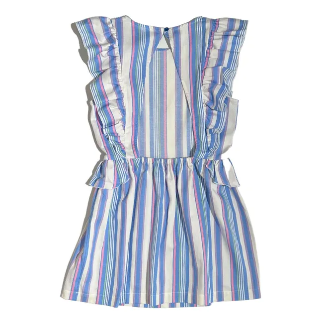 Striped Ruffle Dress | Blue