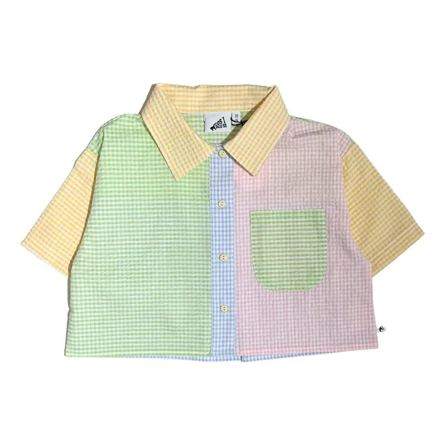 Camicia patchwork Vichy | Verde