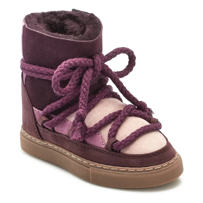 Patchwork Filled Boots | Plum