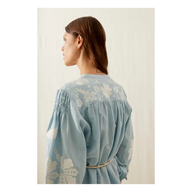 Robe Nilou Coton et Lin - Collection Femme | Bleu