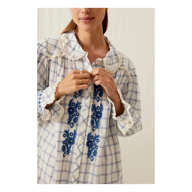 Nilan Dress - Organic cotton and linen - Women's collection | Blue
