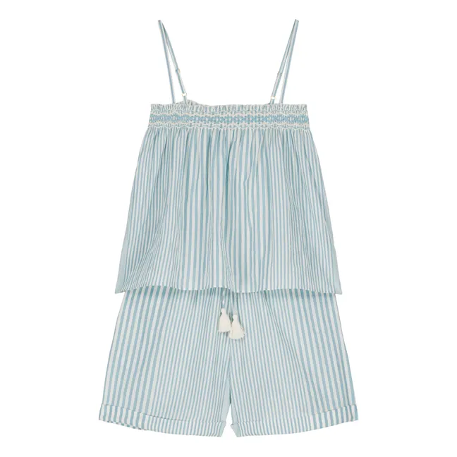 Pyjamas Minalou Stripes Organic Cotton - Women's Collection | Blue