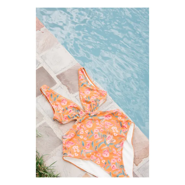 Navagio Einteiliger Badeanzug aus recycelten Fasern - Damenkollektion | Rostfarben