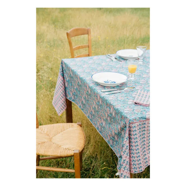 Tischdecke Carla aus Bio-Baumwolle | Blau