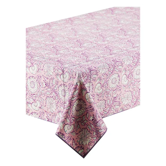 Carla Organic Cotton Tablecloth | Pink