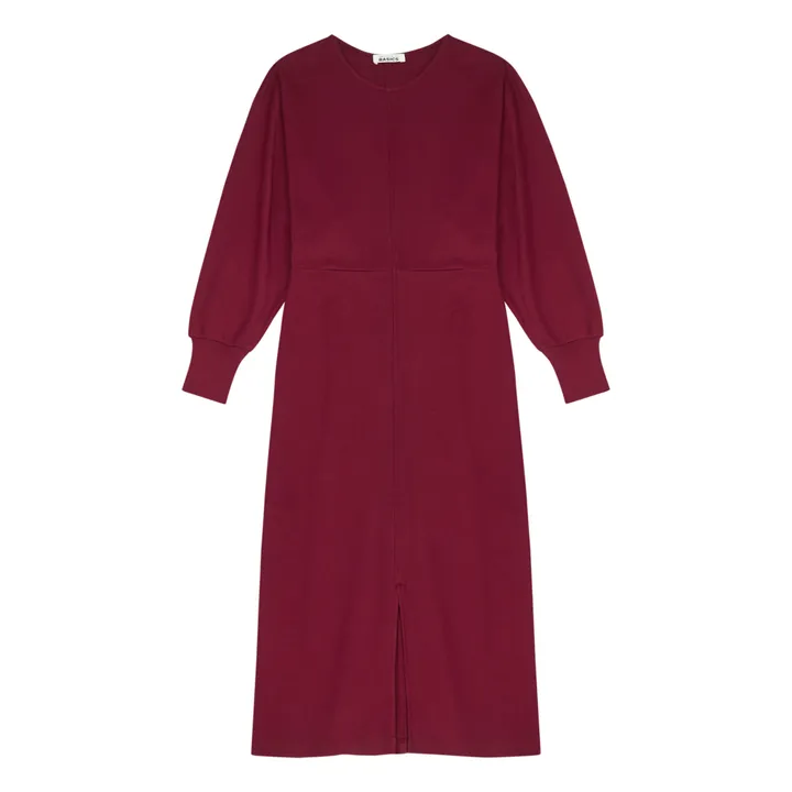 Robe Longue Femme Manches Chauve-souris en Coton Organique | Bordeaux- Image produit n°0
