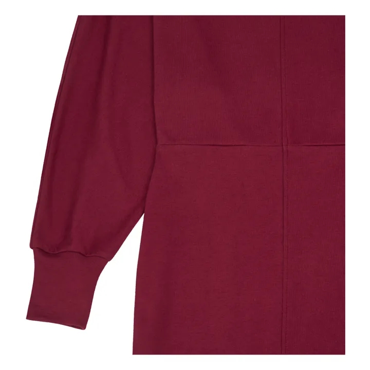 Robe Longue Femme Manches Chauve-souris en Coton Organique | Bordeaux- Image produit n°2