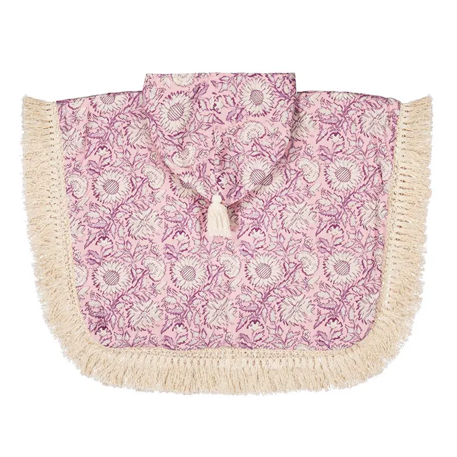 Mael bath poncho in organic cotton | Pink