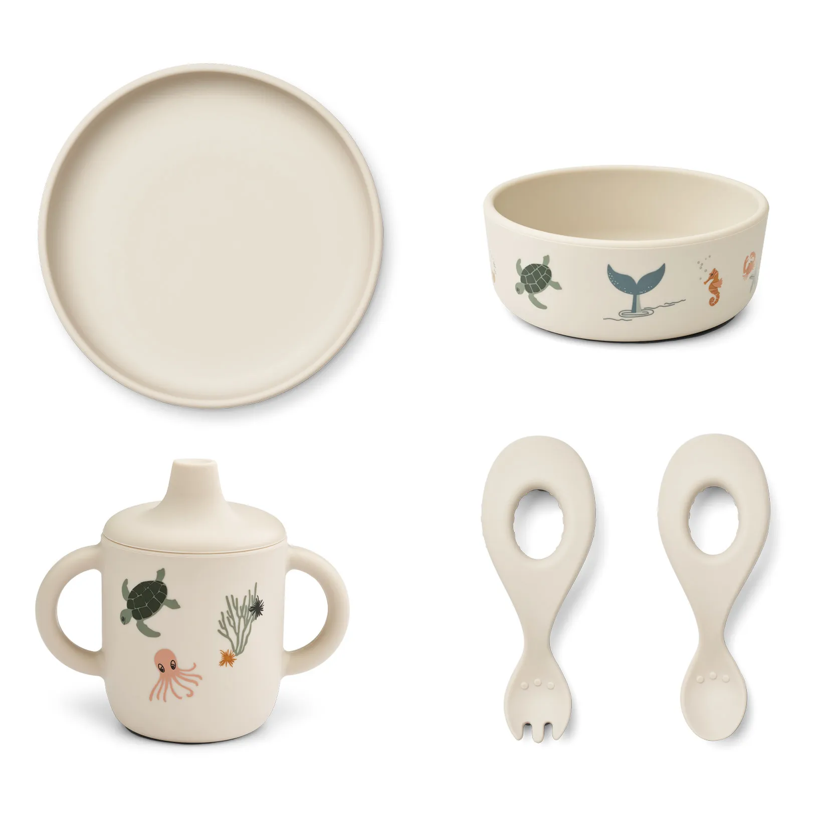 Set vaisselle en silicone Ryle | Sea creature/Sandy- Image produit n°1