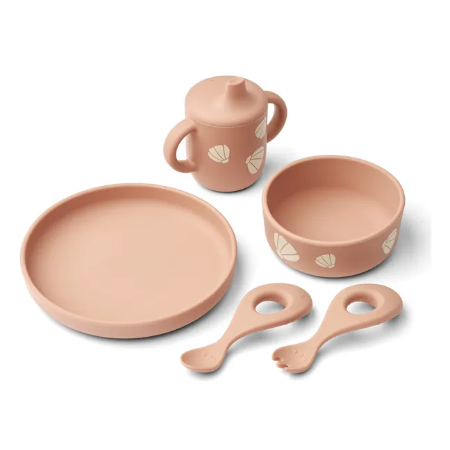 Set di stoviglie in silicone Ryle | Shell/Pale tuscany