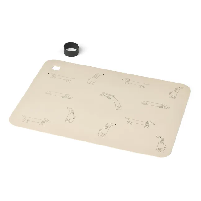 Jude place mat in silicone | Dog/Sandy