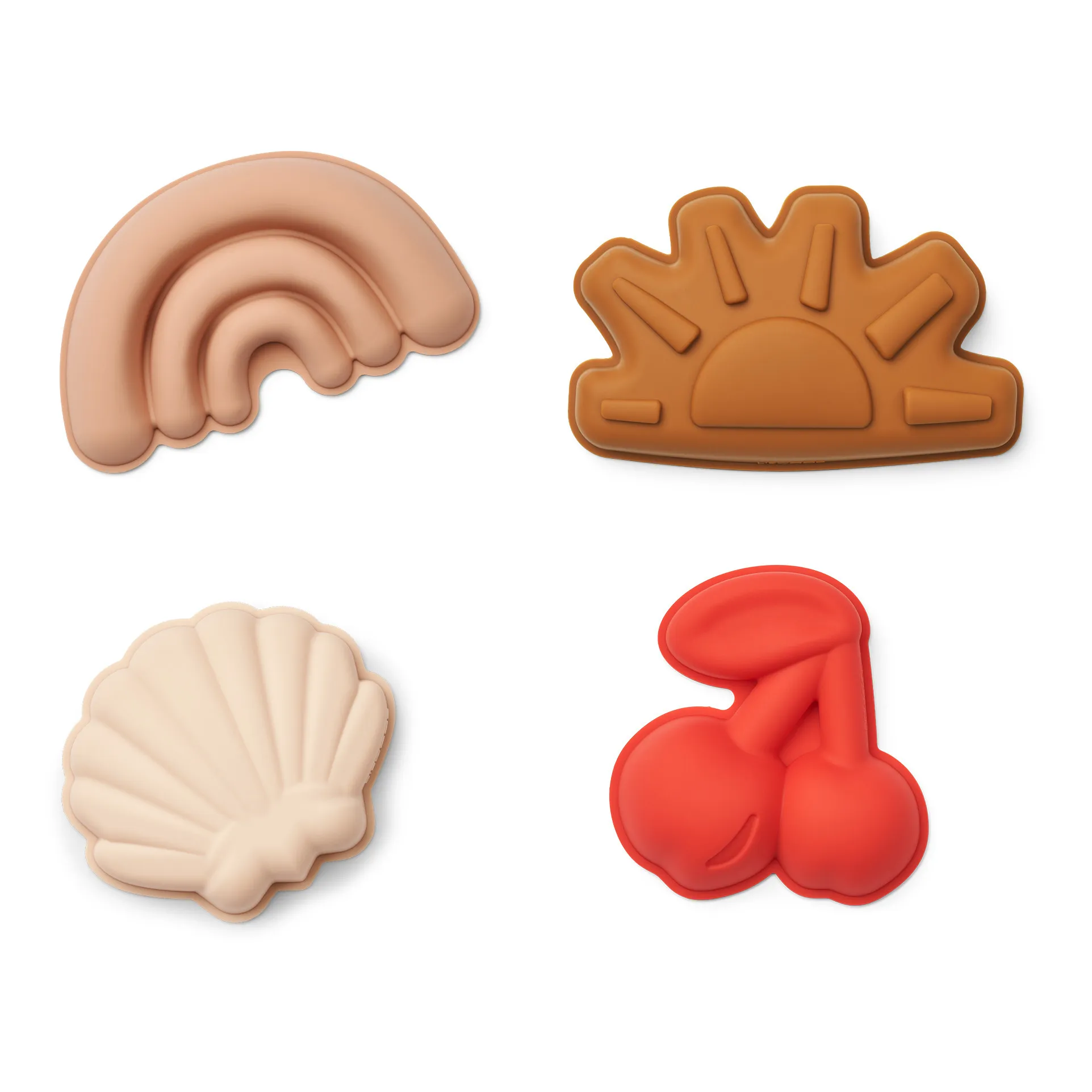 Liewood Cherries/Apple Blossom Silicone Sand Moulds For The Beach - Set Of 4