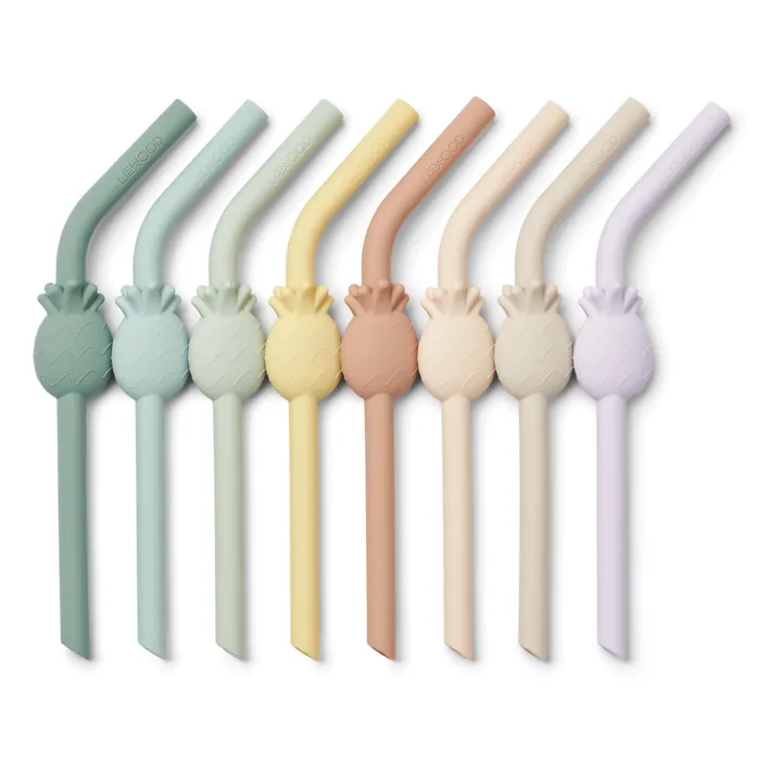 Pailles en silicone Carlson - Set de 8 | Pale tuscany multi mix- Image produit n°0