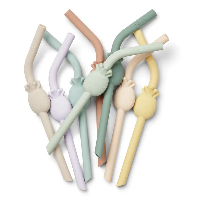 Pailles en silicone Carlson - Set de 8 | Pale tuscany multi mix- Image produit n°1