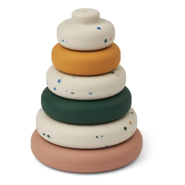 Dag silicone stacking tower | Splash dots/Sea shell 