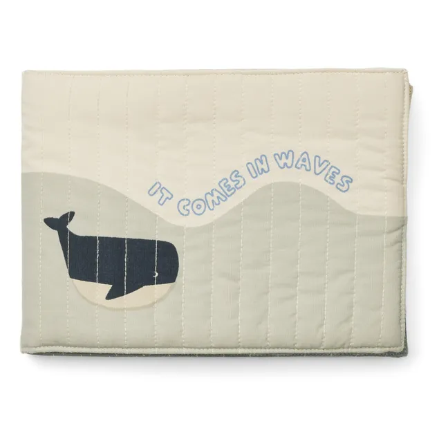 Addie photo album in organic cotton | Whale blue multi mix