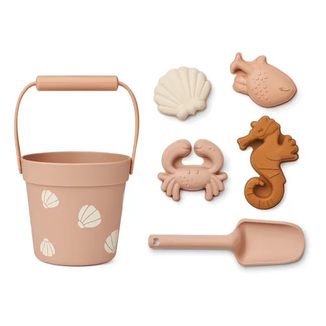 Dante beach bucket and accessories | Shell/Pale tuscany