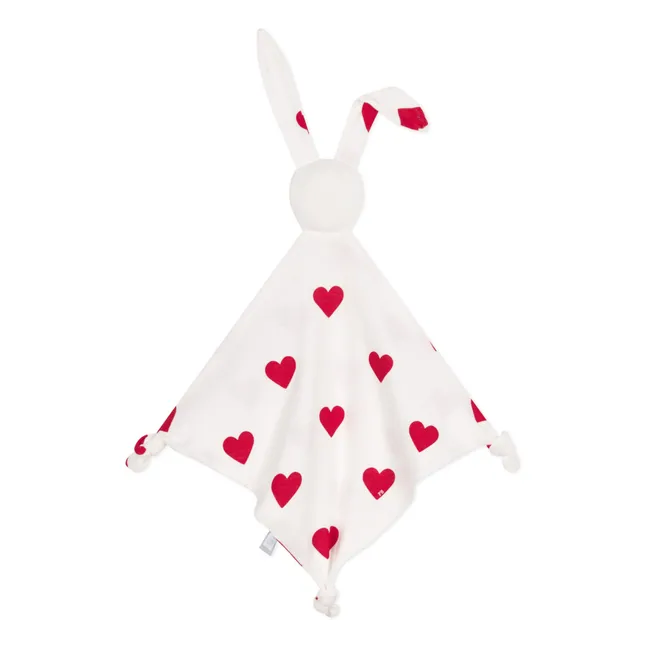 Schmusetuch Madine Kaninchen Herzen | Weiß
