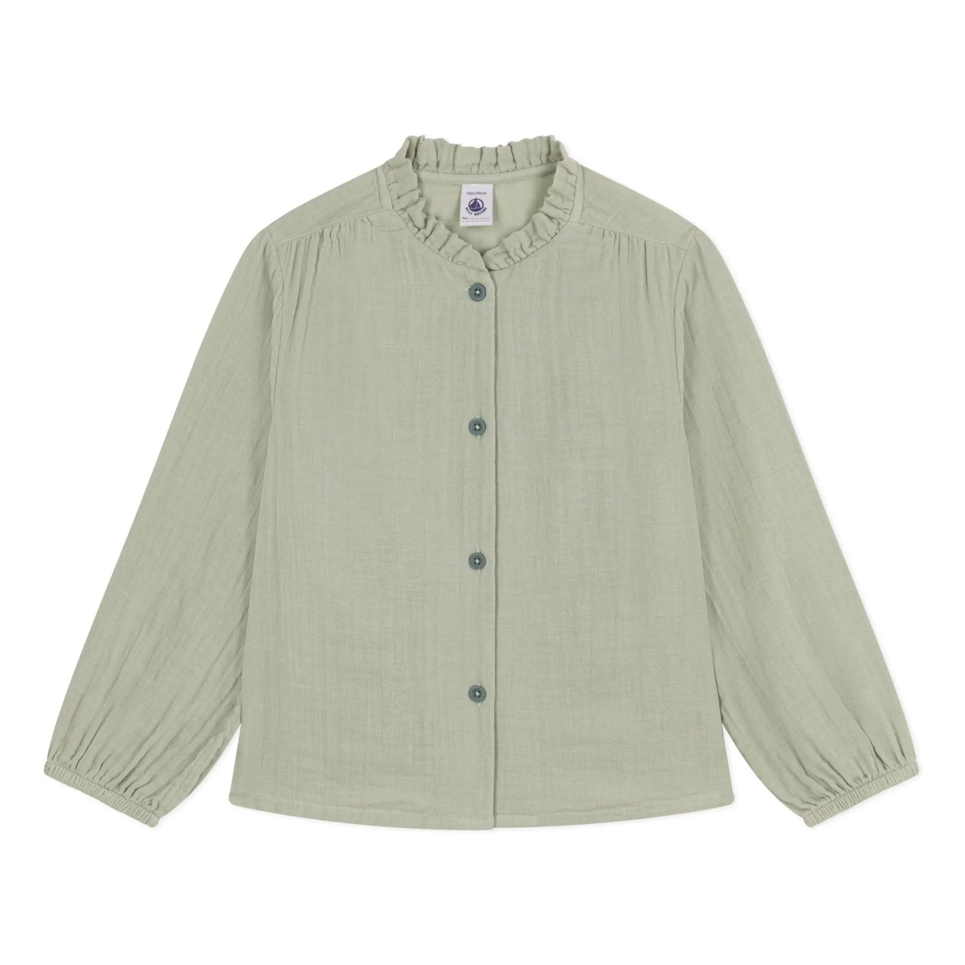 Petit Bateau Sage Marilou Blouse Cotton Gauze