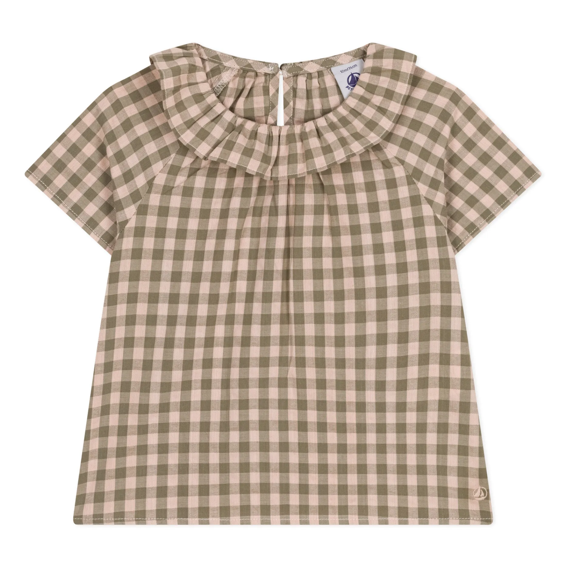 Petit Bateau Pink Marise Seersucker Vichy Blouse