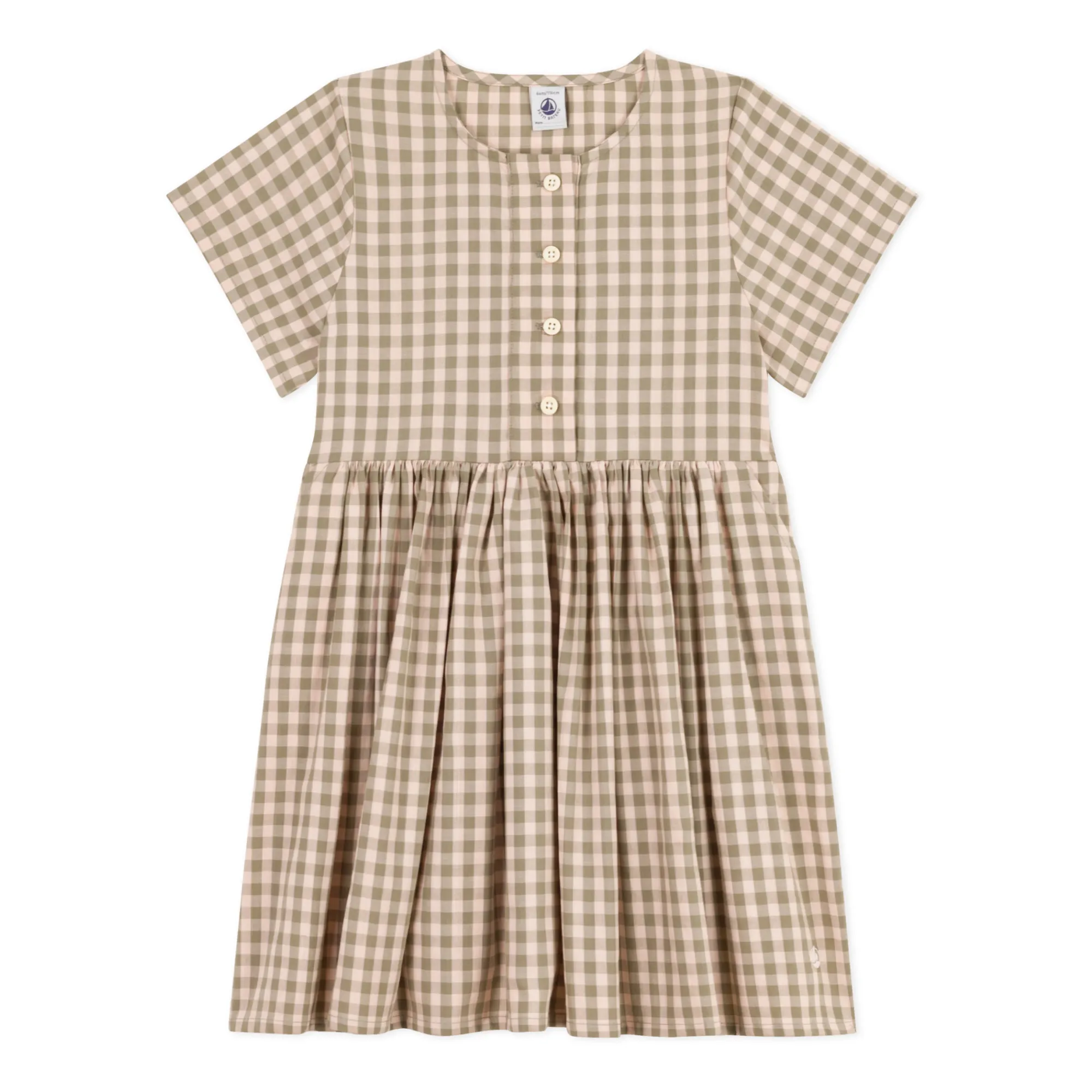 Petit Bateau Powder Pink Melina Seersucker Dress