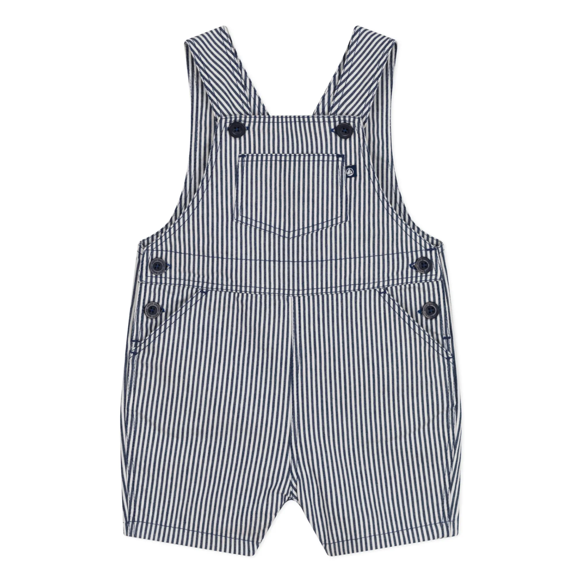 Petit Bateau Navy Blue Striped Mini Dungarees